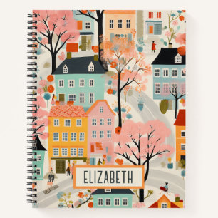 Carnet Cute Village House Motif