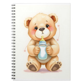 Carnet Cute Watercolor Baby Teddy Bear Illustration