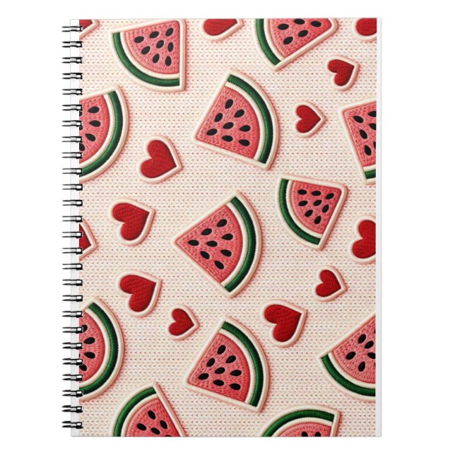 Carnet Cute Watermelon & Hearts Pattern Aesthetic School  (Devant)