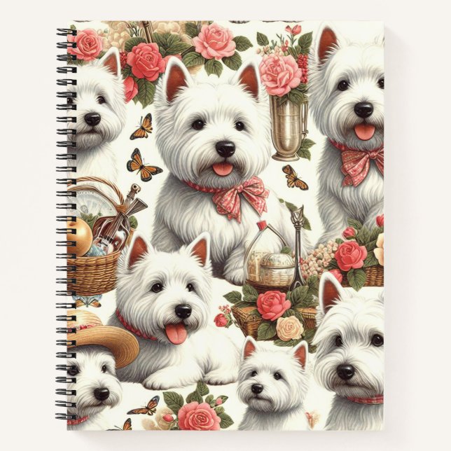 Carnet Cute West Highland White Terrier sans fil (Devant)