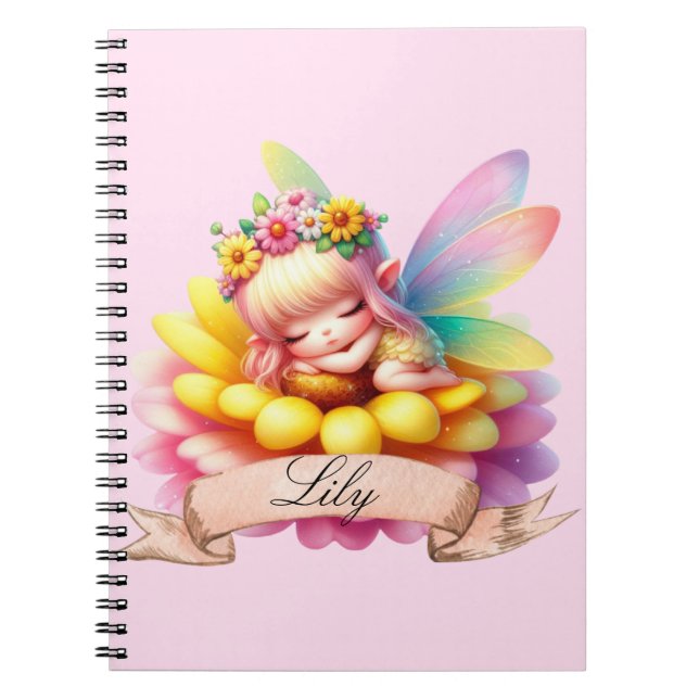 Carnet Cute Whimsical Floral Doux Rêves Dormir Fée (Devant)