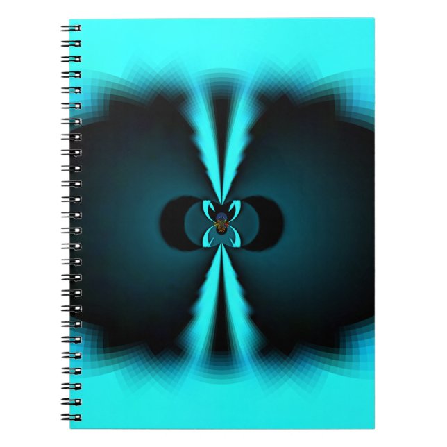 Carnet Cyan et Black Abstrait Art Print (Devant)