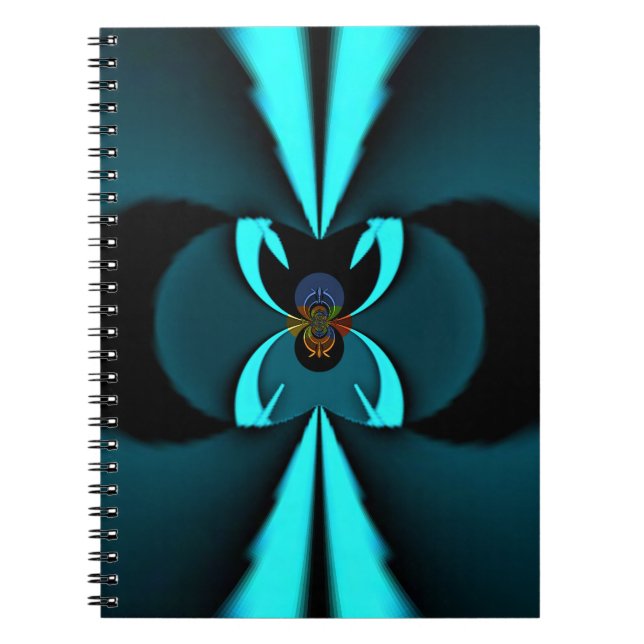 Carnet Cyan et Black Abstrait Art Print (Devant)