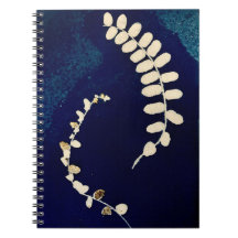 Carnet cyanotype spirale bleu foncé