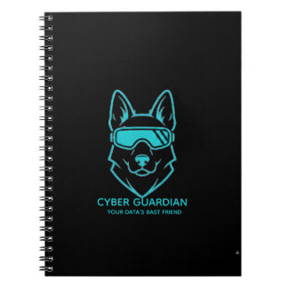 Carnet Cyber Guardian Blue Tech Mascot - Spiral Photo Not