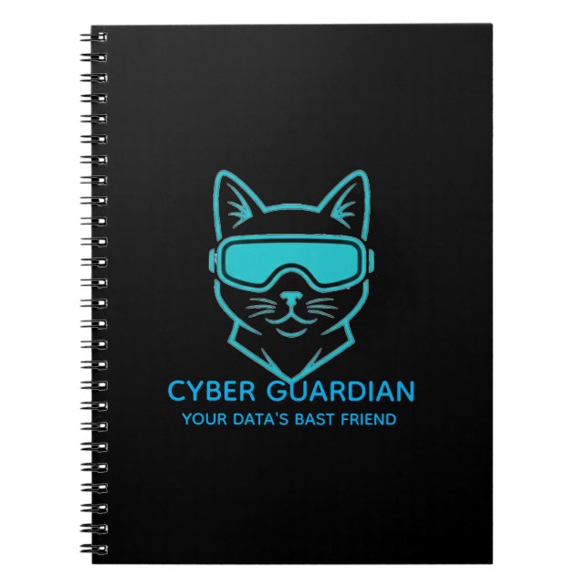 Carnet Cyber Guardian Neon Cat - Professional Tech & Codi (Devant)