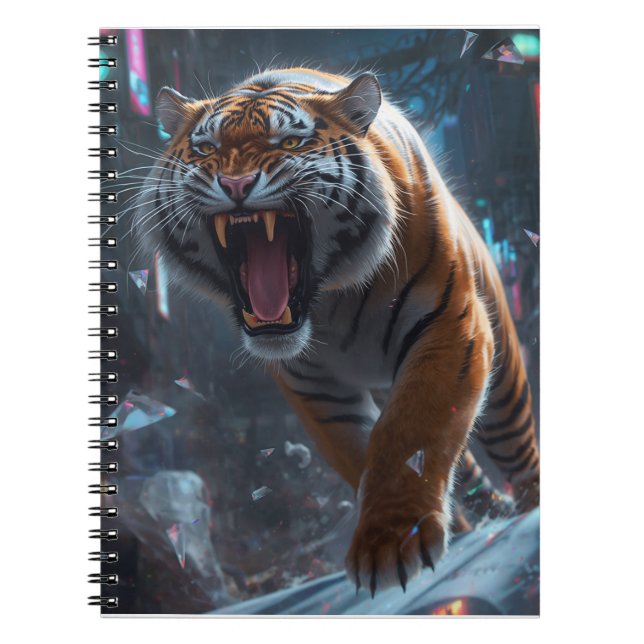 Carnet Cyber Tiger Rugissement Art Mural (Devant)