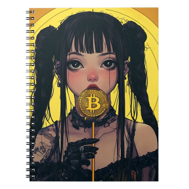 Carnet cyberpunk Bitcoin Waifu Anime Spiral (Devant)