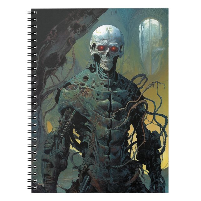 Carnet Cyborg Skeleton Futuriste Science-Fiction (Devant)