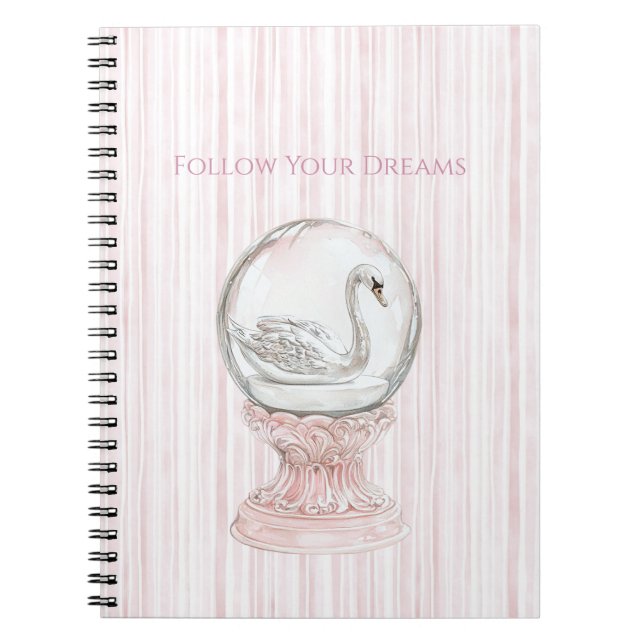 Carnet Cygne à rayures roses   (Devant)