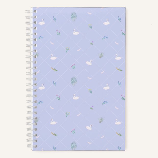 Carnet Cygne Floral Bleu (Recto)