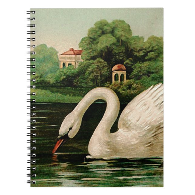 Carnet Cygne vintage dans le lac (Devant)