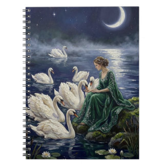 Carnet Cygnes Celtiques Fantastique Nocturne au Clair de