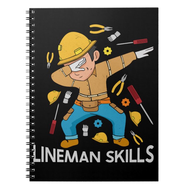 Carnet Dabbing Lineman Compétences Cadeau Père Homme Line (Devant)