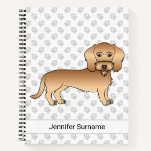 Carnet Dachshund à poil dur blé Cartoon Chien Et Pattes