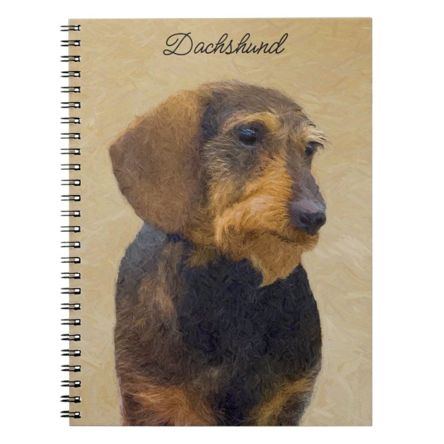 Carnet Dachshund (À poils durs) Peinture Chien Art origin (Devant)