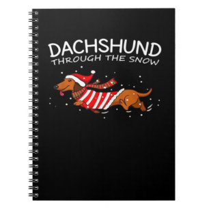 Carnet Dachshund à travers la neige Funny Dog Noël Cla
