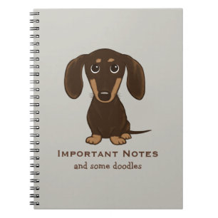 Carnet Dachshund au chocolat mignon avec texte personnali