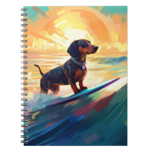 Carnet Dachshund Beach Surf Peinture