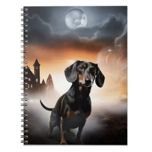 Carnet Dachshund Halloween effroi
