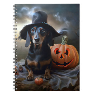 Carnet Dachshund Halloween effroi
