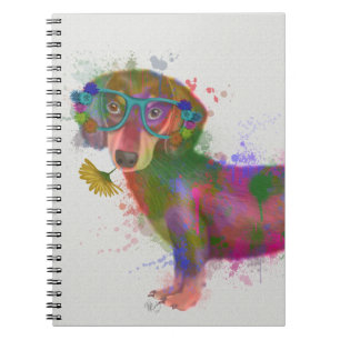 Carnet Dachshund & Lunettes Rainbow Splash