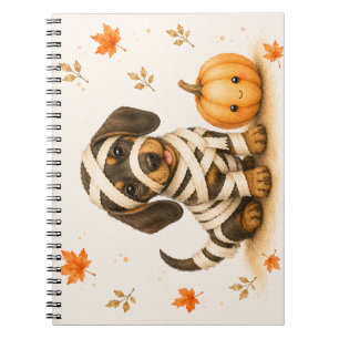 Carnet Dachshund Momie Halloween