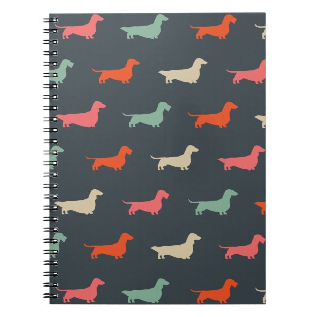 Carnet Dachshund Silhouettes Wiener Amoureux des chiens (Devant)