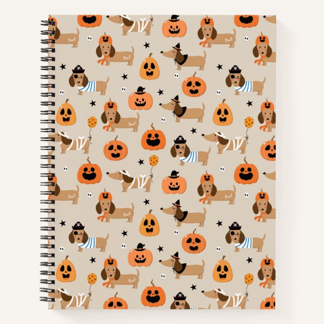 Carnet Dachshunds en Halloween Costumes Motif (Devant)
