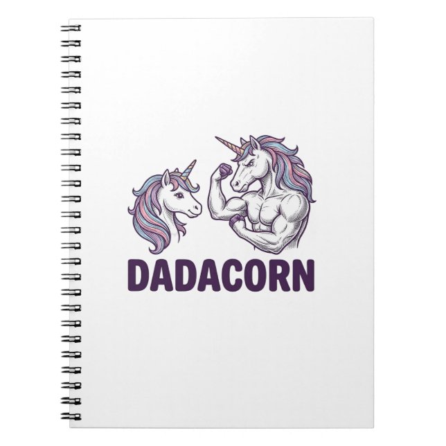 Carnet Dadacorn Funny Unicorn Dad Vector Shirt Design_1 (Devant)