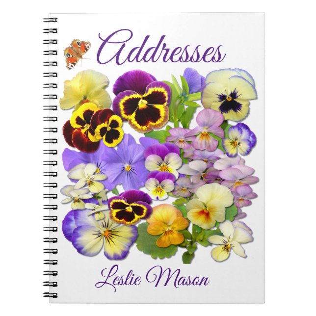 Carnet d'adresses Pansy et Butterfly (Devant)