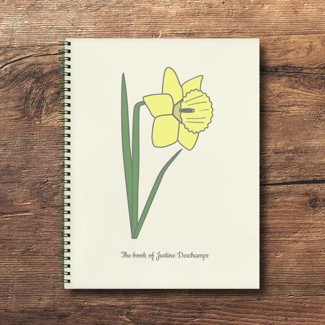 Carnet Daffodile botanique Pastel Flower (Botanical Daffodil Notebook)