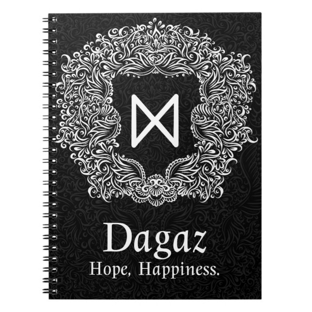 Carnet Dagaz /Happiness/ Version noire (Devant)