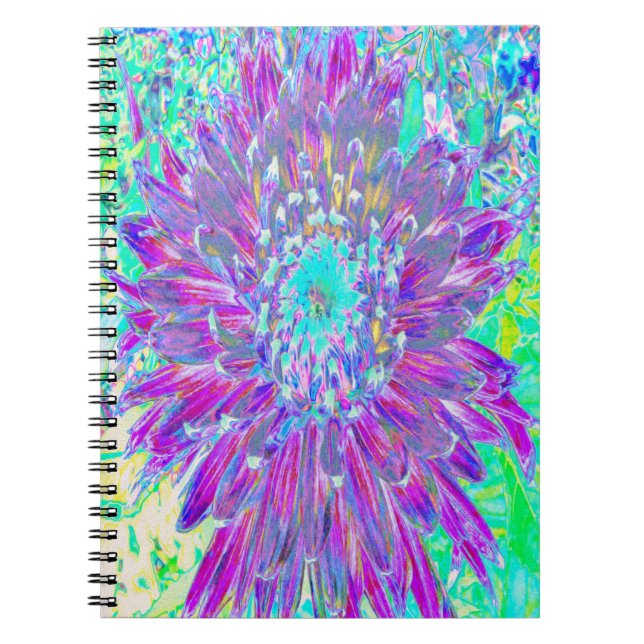 Carnet Dahlia décorative violette et bleu oeuf de Robin (Devant)