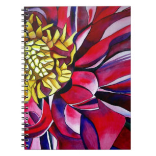 Carnet Dahlia fleur originale aquarelle abstraite art