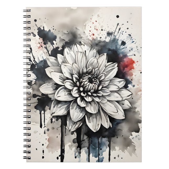 Carnet Dahlia - Fleurs aquarelle (Devant)