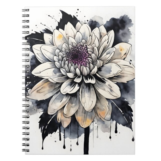 Carnet Dahlia - Fleurs aquarelles (Devant)
