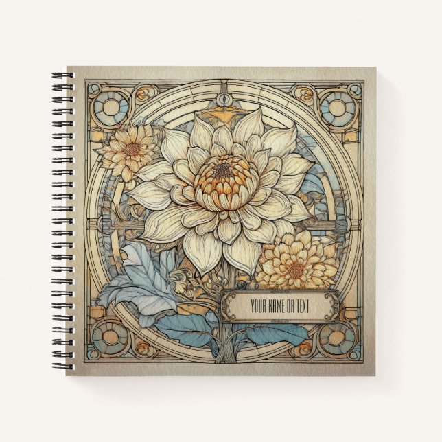 Carnet Dahlia pinnata Art nouveau (Devant)