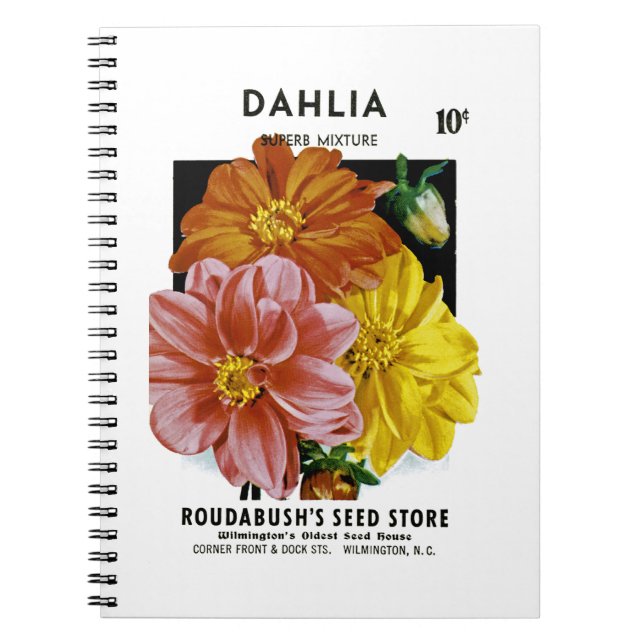 Carnet Dahlia Vintage Seed Packet (Devant)