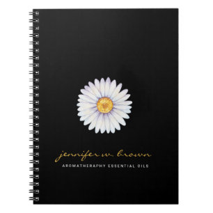 Carnet Daisy aquarelle aromathérapie noir blanc