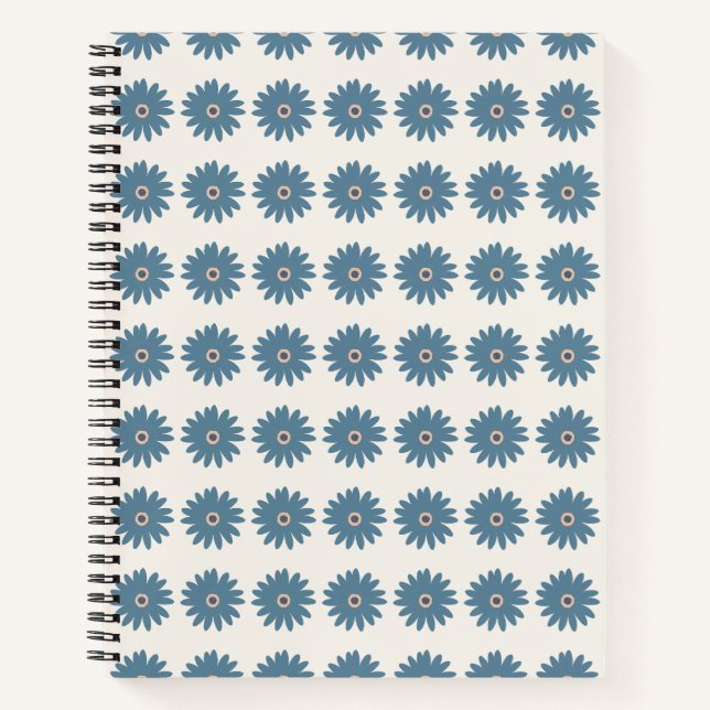 Carnet Daisy Bleue Et Crème (Devant)