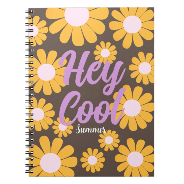 Carnet Daisy Brown Orange Boho (Devant)