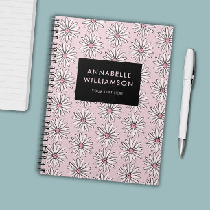Carnet Daisy florale moderne rose