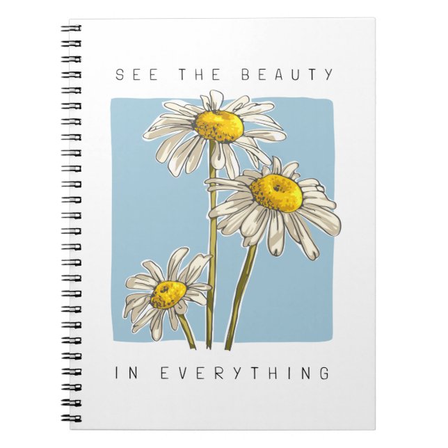 Carnet Daisy Flowers Beauté Slogan (Devant)