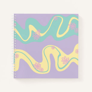 Carnet Daisy Groove Rose Pâle, Jaune, Violet et Vert