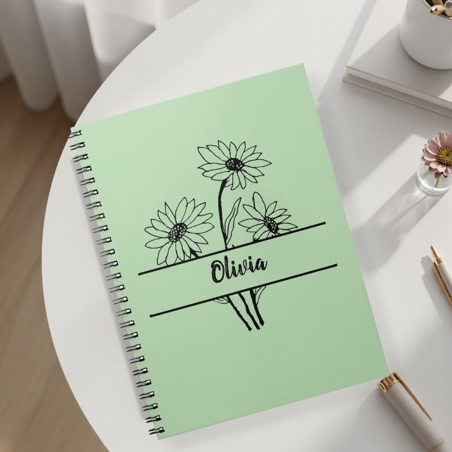 Carnet Daisy notebook personalized gift for girls (Créateur téléchargé)