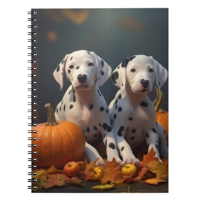 Carnet Dalmatian chiot Automne Délice Citrouille  (Devant)