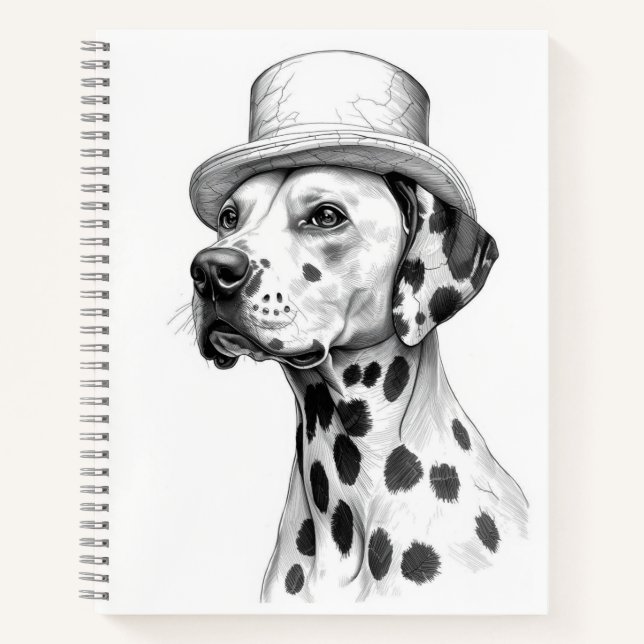 Carnet Dalmatian Marble Statue Vintage Style Notebook (Devant)