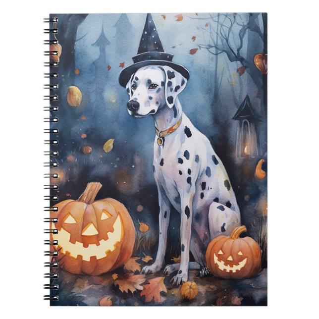 Carnet Dalmation d'Halloween avec effroi Citrouille (Devant)