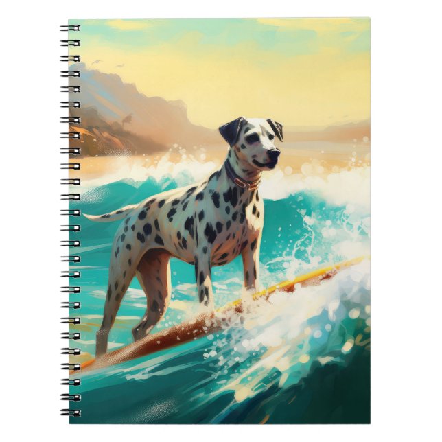 Carnet Dalmation Plage Surf Peinture (Devant)